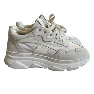 Copenhagen Studios EU 36 Suede-Leather Panelled Chunky Designer Sneakers White